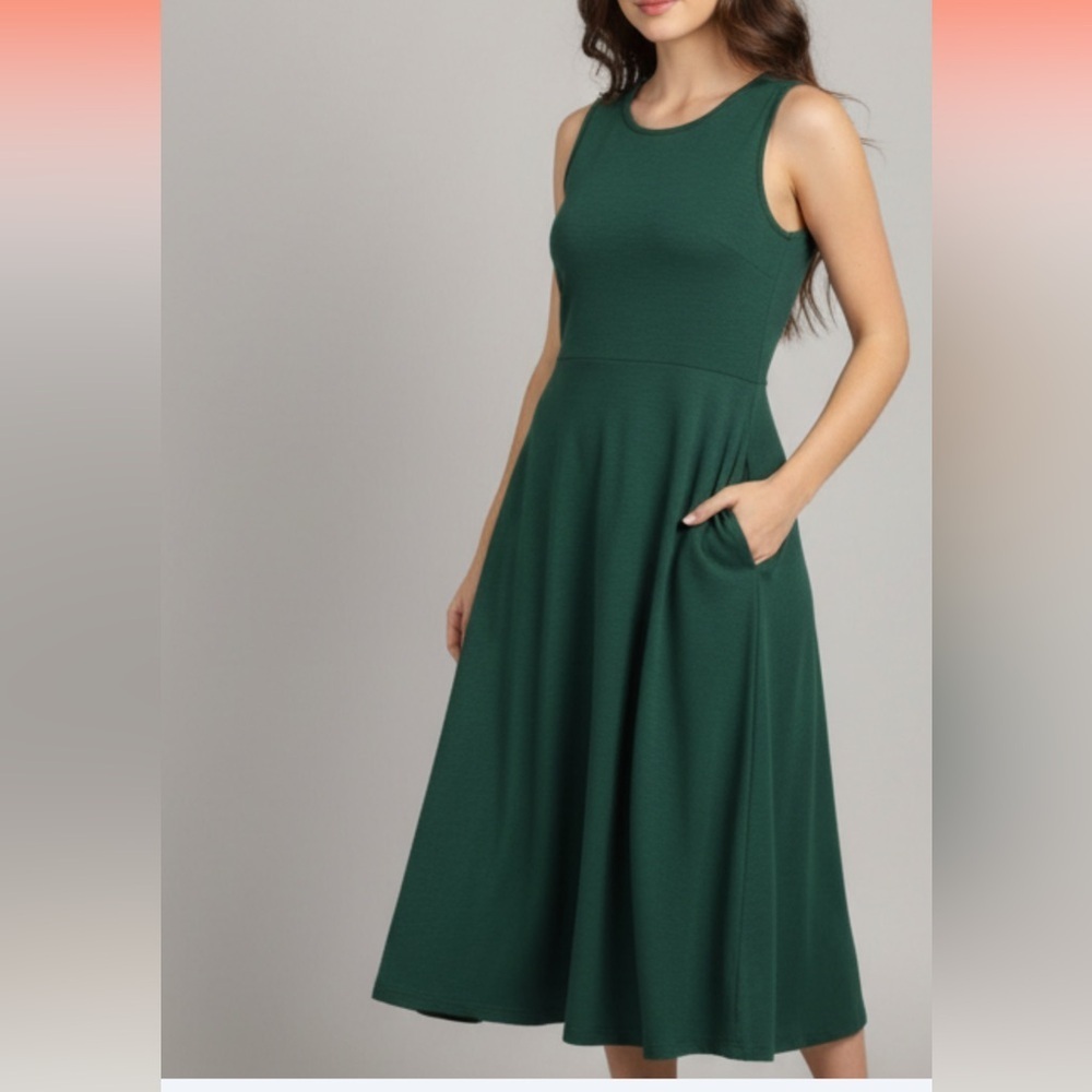 LuLaRoe Nicki Elegant Green Sleeveless Dress NWT 52.00